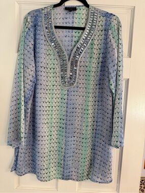 IMAN Embellished V-Neck Tunic